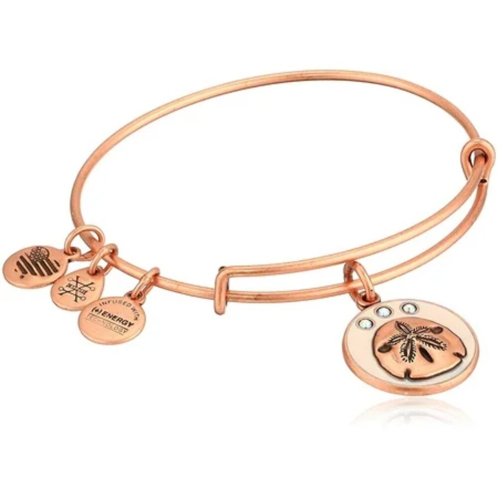 NEW Alex and Ani Sand Dollar IV Color Infusion Rafaelian Rose Gold Charm Bangle